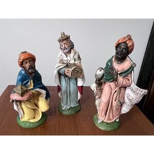 Vintage Italy Polymer Nativity Figurines Three Wise Men 605, 606 and 607